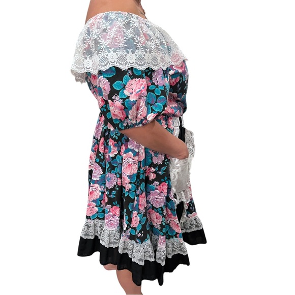 VTG 80’s/90’s Pitchfork Brand Square Dancing Floral lace Top (S) & Skirt (M) set - Picture 11 of 13